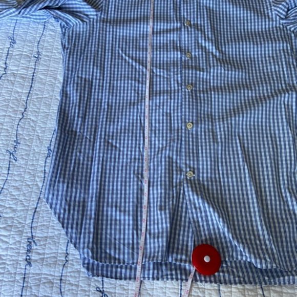 Kiton Men's Dress Shirt Blue Plaid Pattern in Size 17/43 EUC - Picture 11 of 16